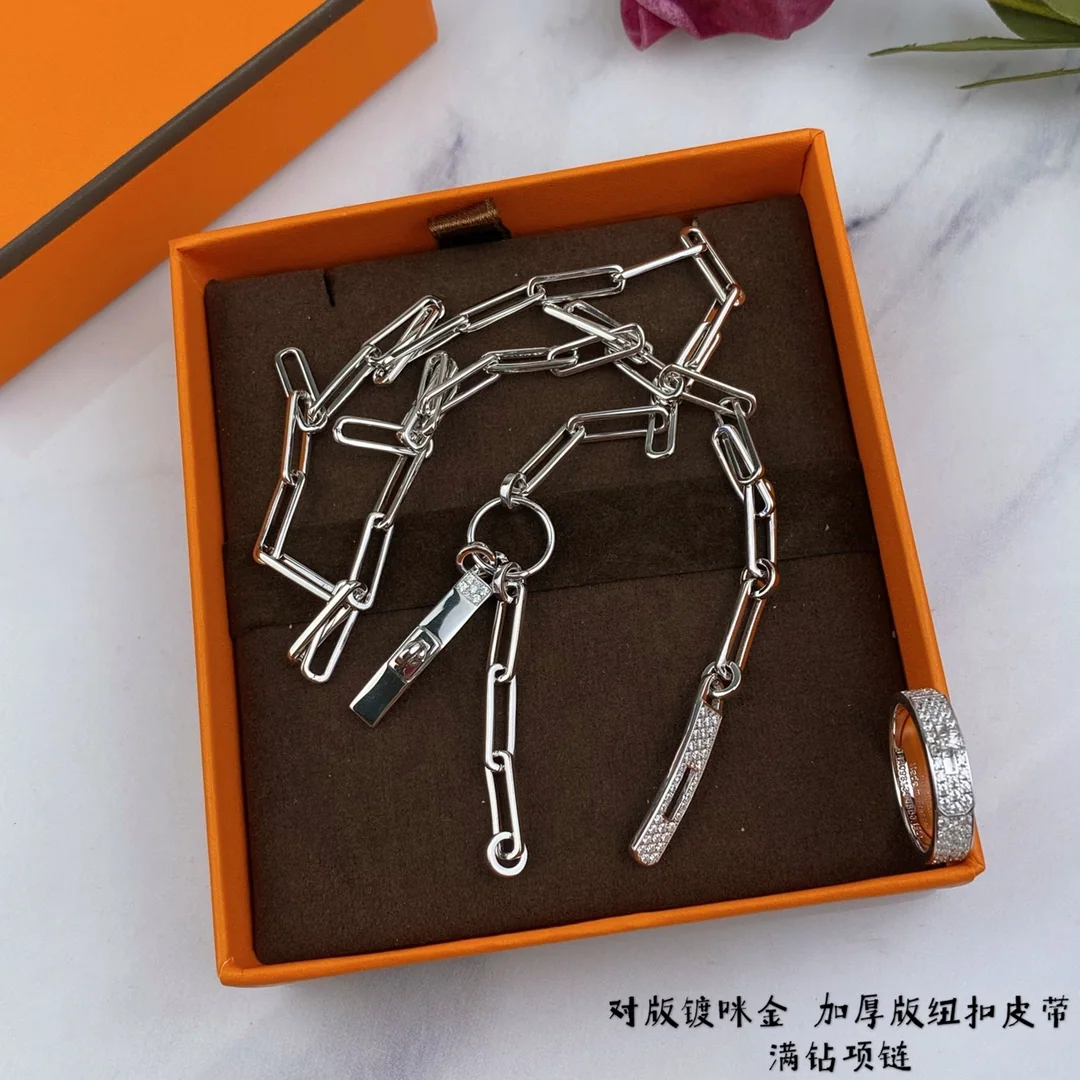 에르메스 스털링 실버 골드 도금 목걸이 상세 이미지 7