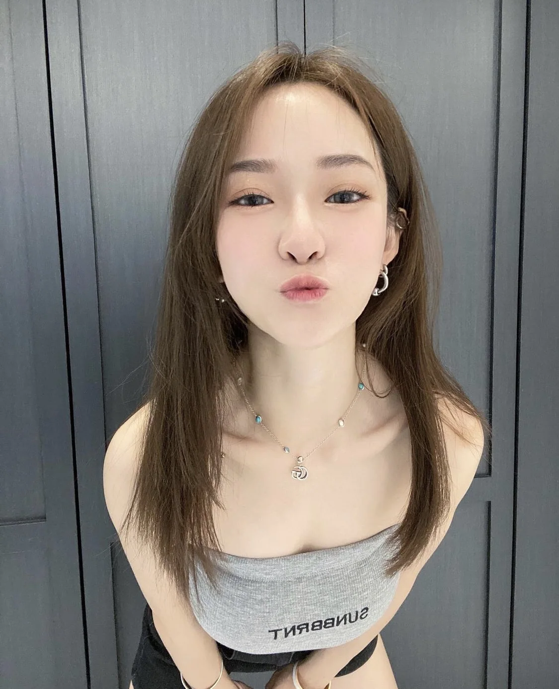 구찌 더블 G 스털링 실버 마더오브펄 터키석 목걸이 상세 이미지 3