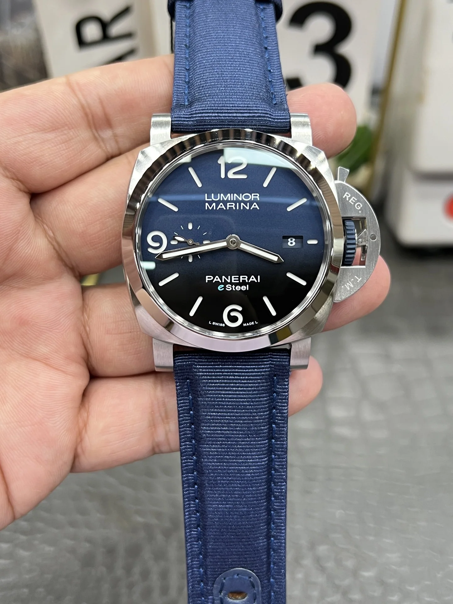 파네라이 PAM1157 블루 다이얼 자동 VS 공장 레플리카 43762 Panerai 상세 이미지 1