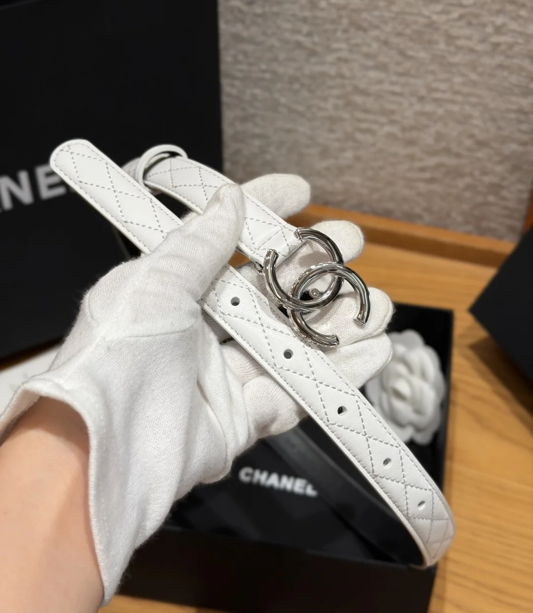 샤넬 퀼팅 램스킨 벨트 20mm 상세 이미지 8
