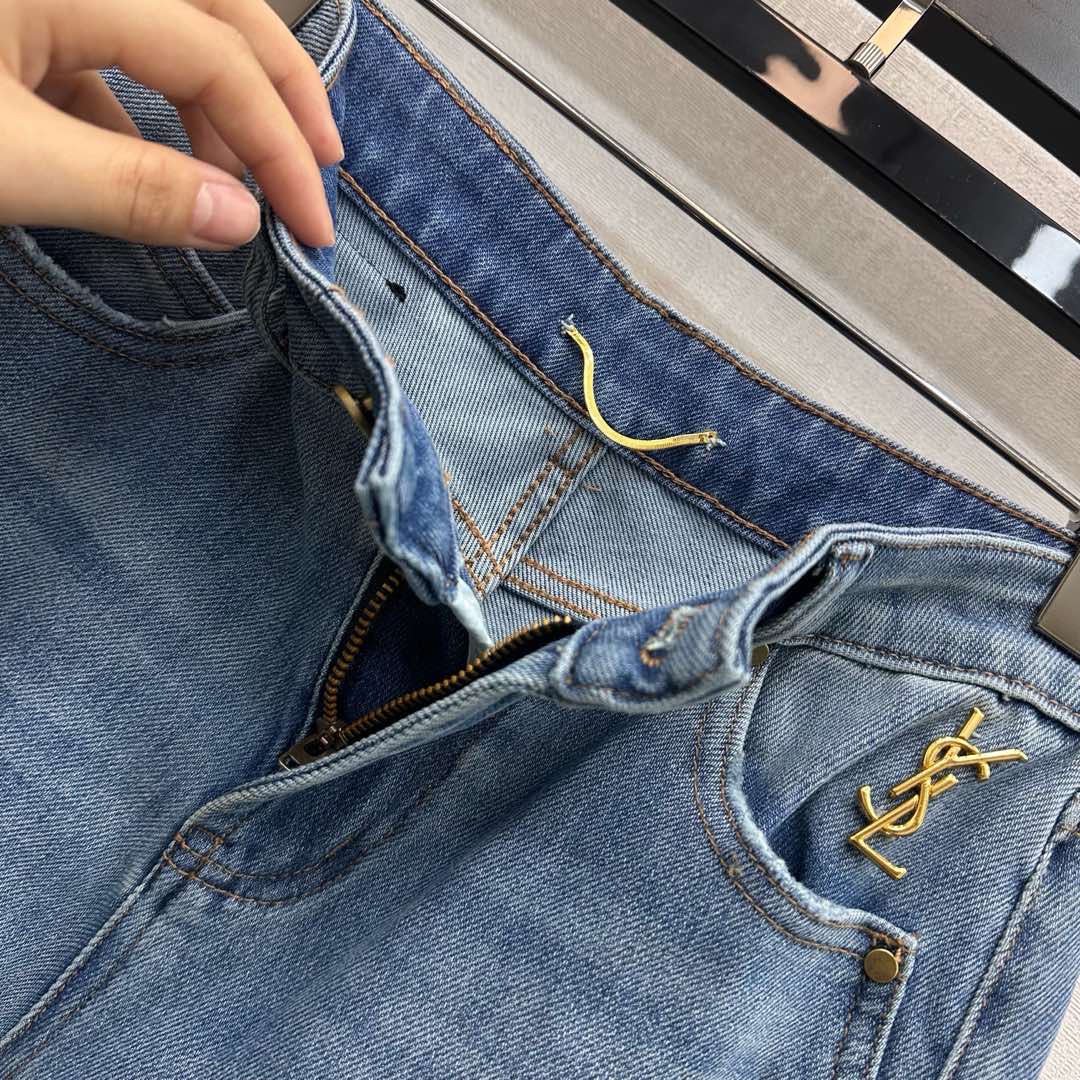생로랑 플레어 스트레치 진 바지 상세 이미지 6