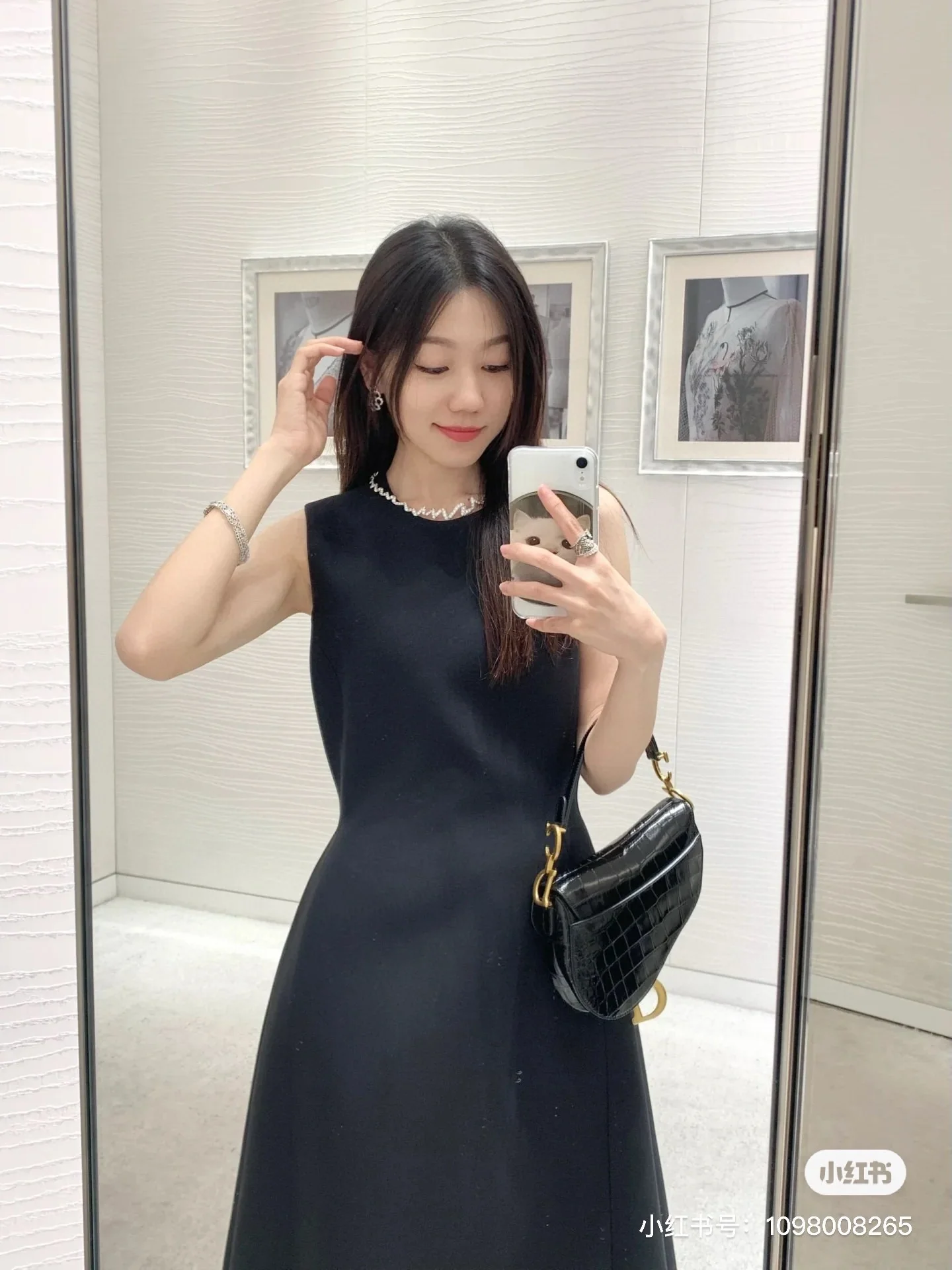 디올 민소매 드레이프 원피스 2025 FW 상세 이미지 2