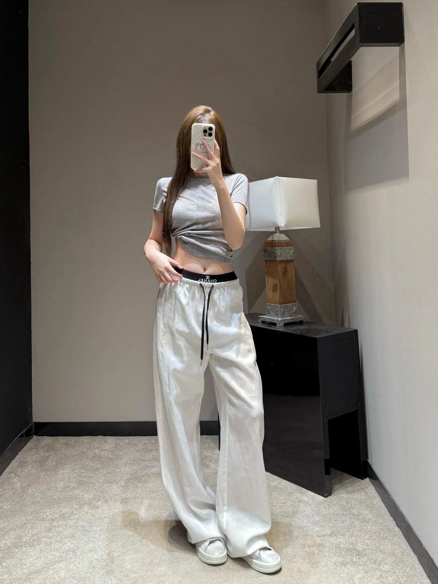 샤넬 린넨 혼방 와이드 바지 상세 이미지 5