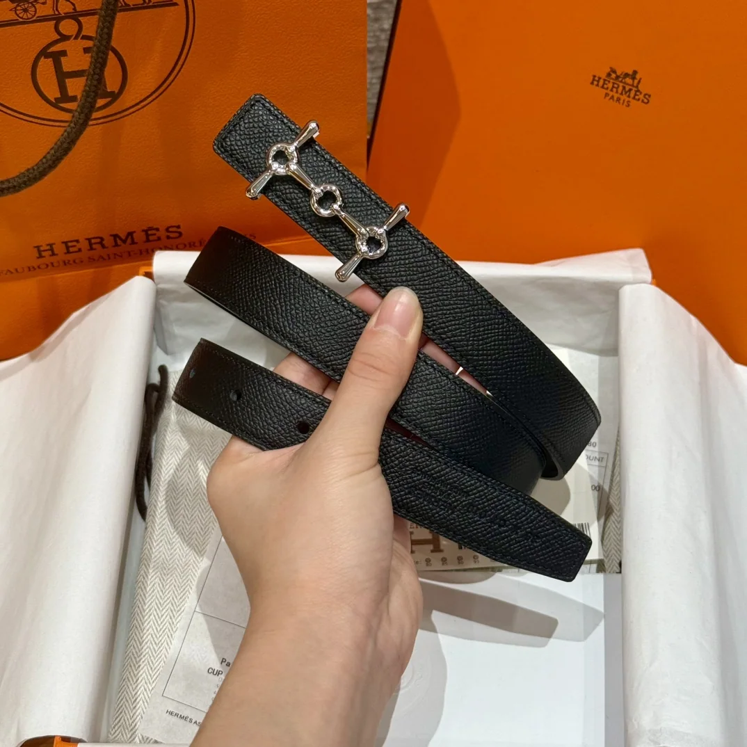 에르메스 H 버클 스위프트 가죽 양면 벨트 상세 이미지 3