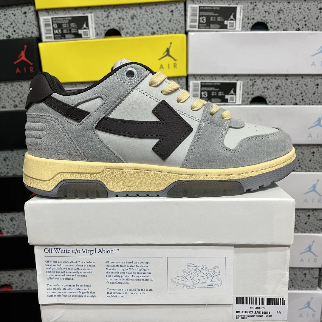 오프화이트 아웃 오브 오피스 OOO 로우 탑스 그레이 블랙 202396 Off White Out Of Office OOO Low Tops