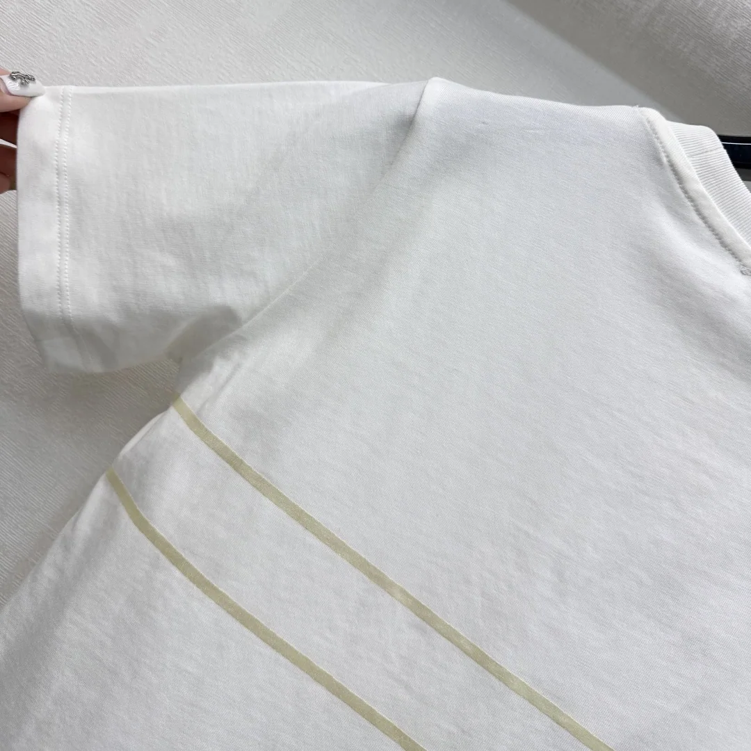디올 크루넥 자수 린넨 코튼 반팔 티셔츠 상세 이미지 8