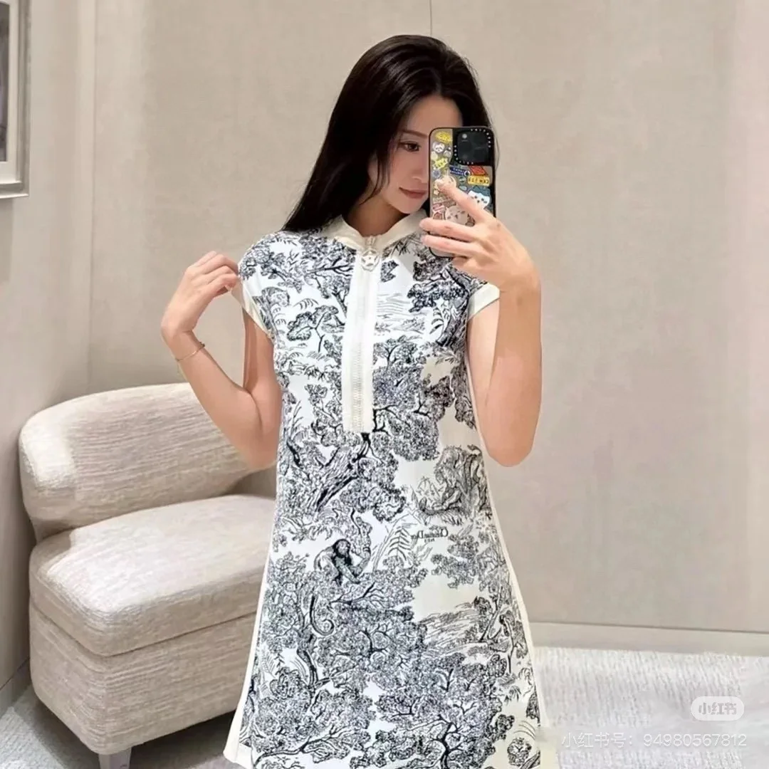 디올 트일레타리 패턴 여성 원피스 상세 이미지 5
