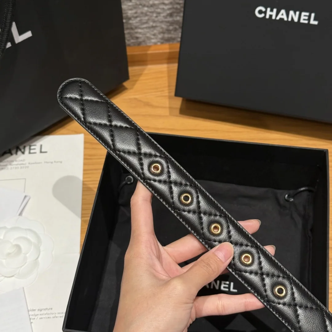 샤넬 램스킨 더블 C 메탈 로고 벨트 상세 이미지 8