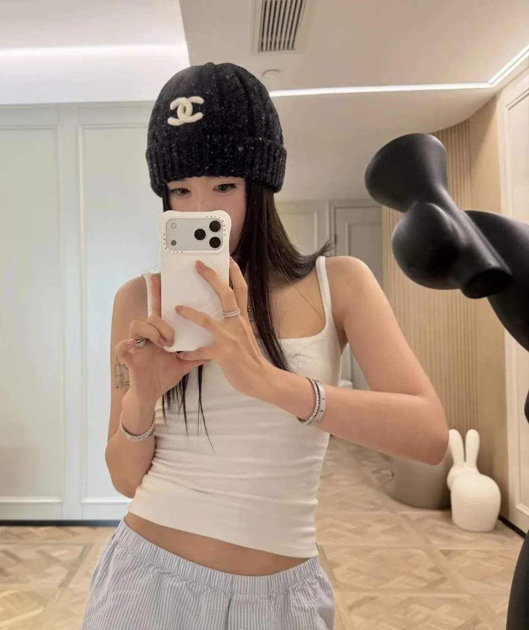 샤넬 니트 비니 모자 상세 이미지 2