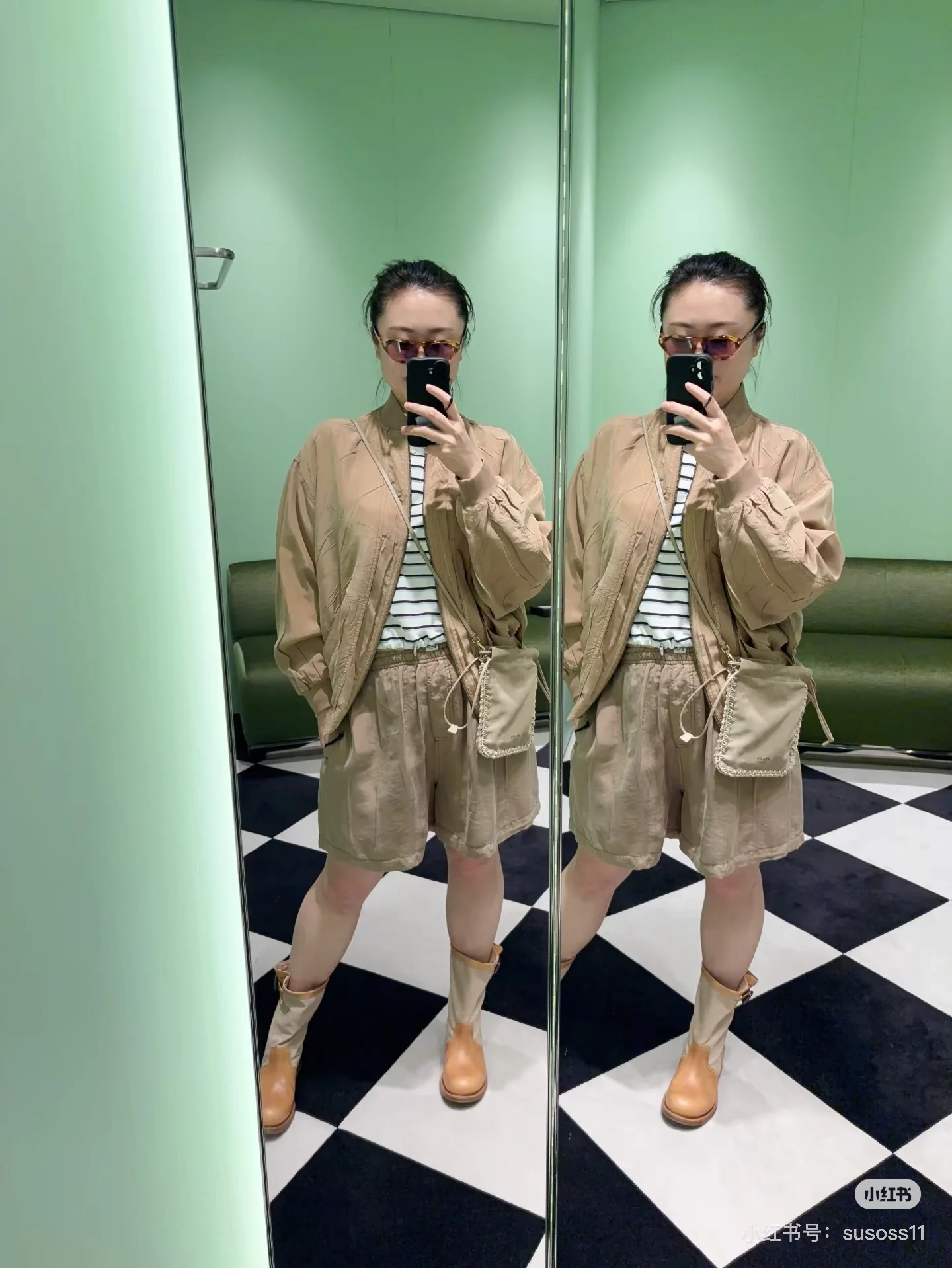 프라다 어스 컬러 데미지 가공 실크 여성 자켓 상세 이미지 2