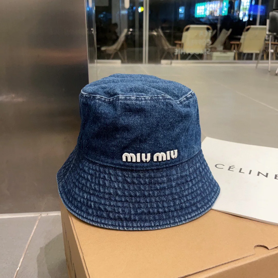미우미우 데님 버킷 햇 모자 상세 이미지 6