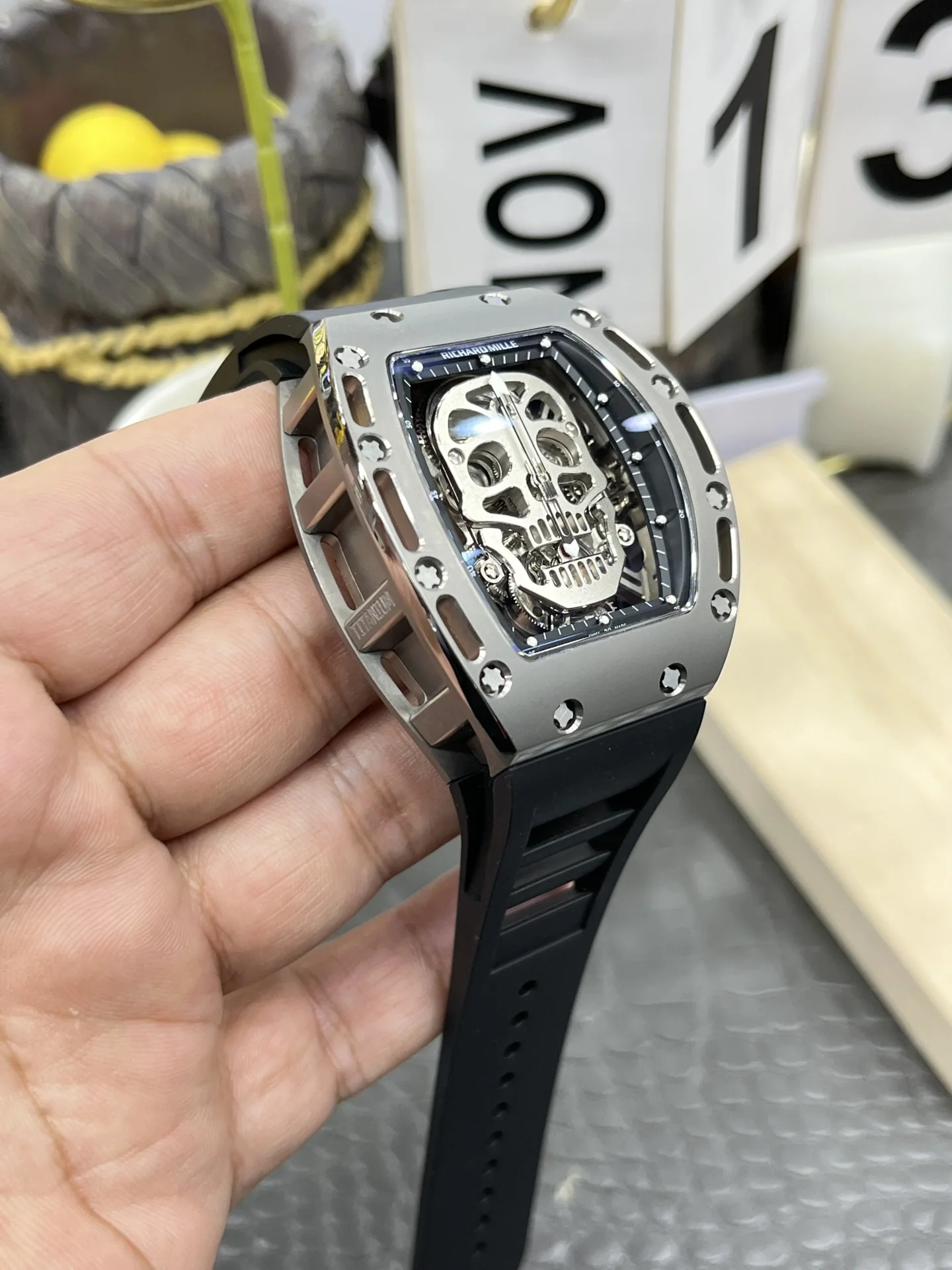 리차드밀 RM052 스컬 투르비용 오토매틱 남성 시계 레플리카 44880 Richard Mille 상세 이미지 4