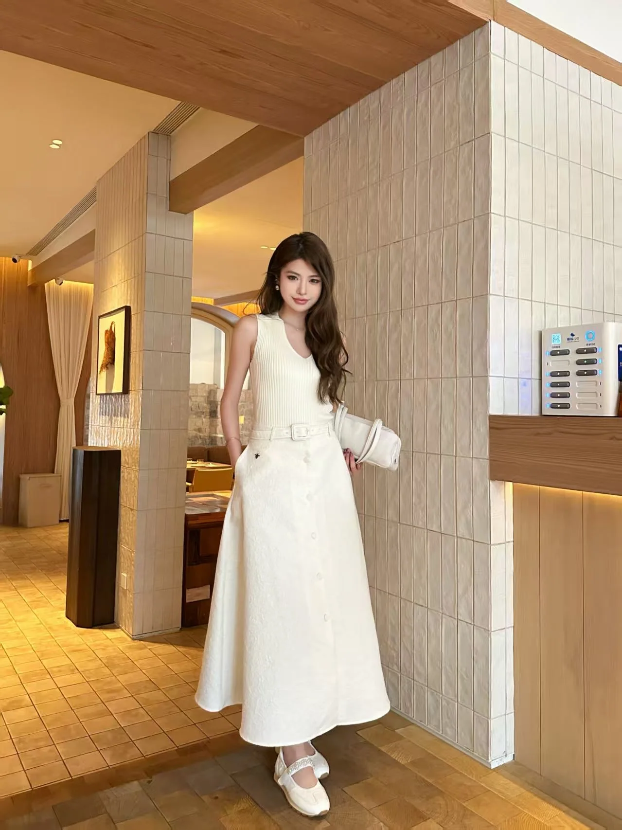 디올 싱글 브레스트 자카드 미디 원피스 상세 이미지 1