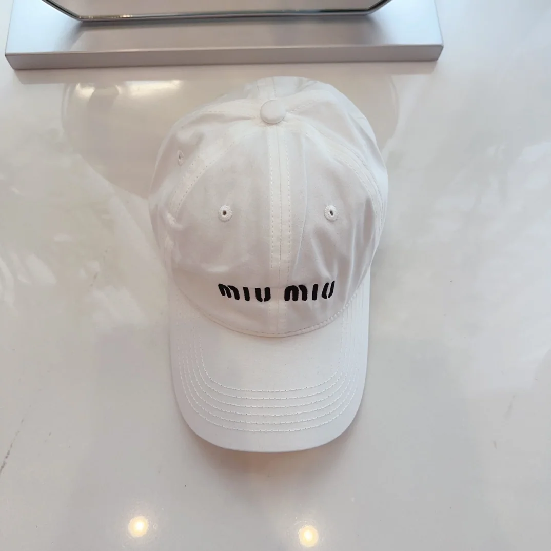 미우미우 코튼 자수 캔디 컬러 베이스볼 캡 상세 이미지 1
