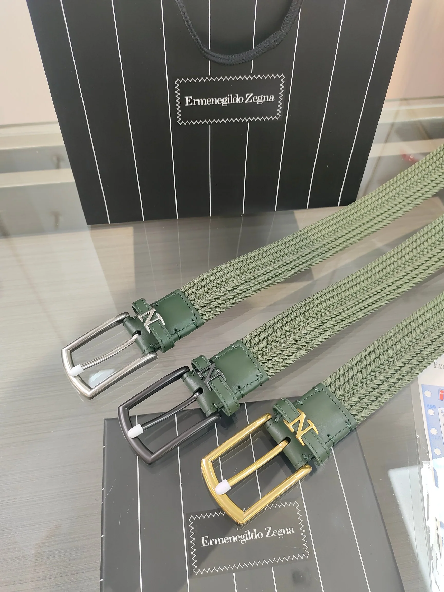 제냐 레이온 엮은 가죽 벨트 상세 이미지 6