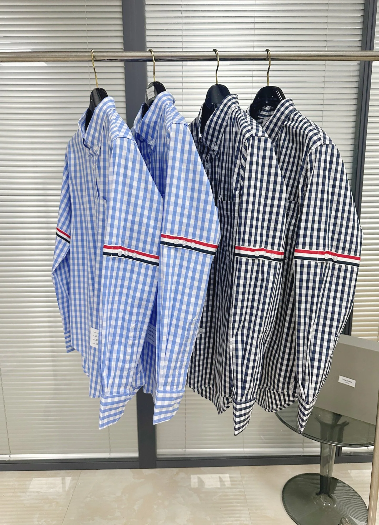 톰브라운 체크 네이비 블루 브라운 남성 셔츠 레플리카 상세 이미지 5