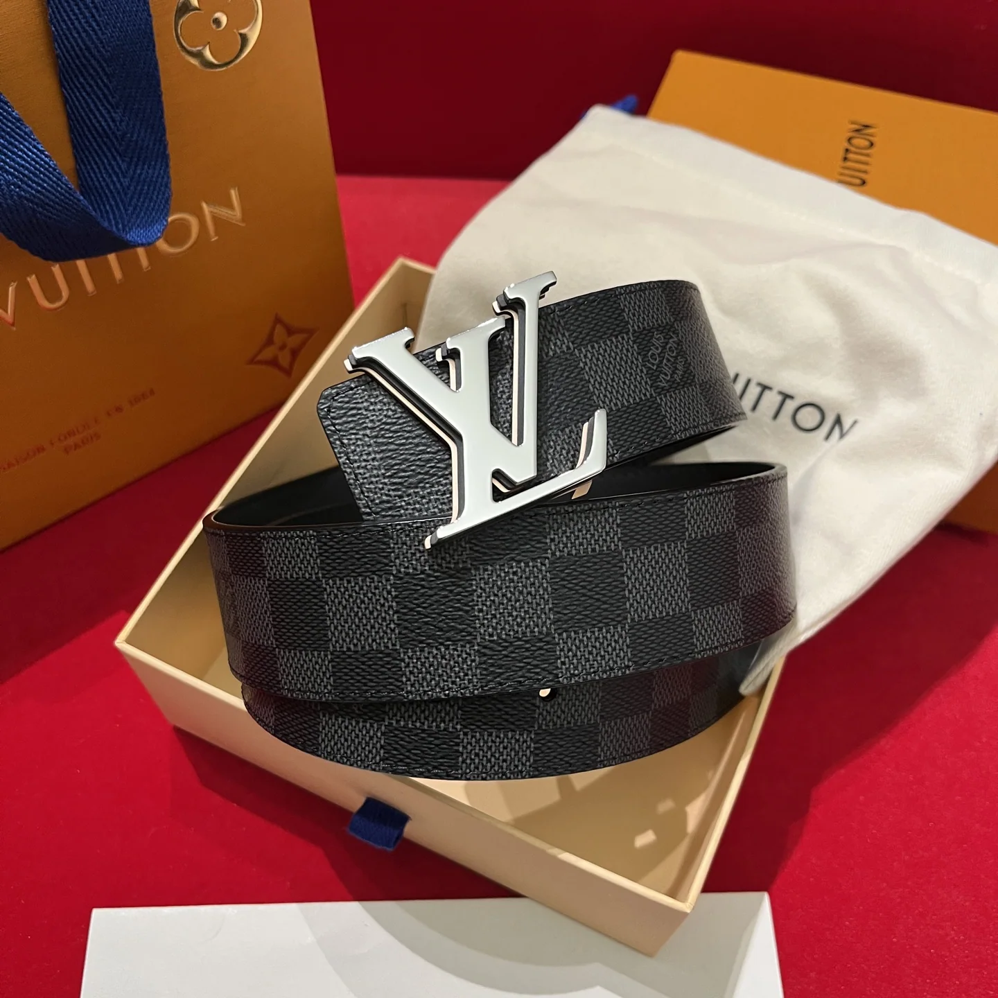 루이비통 LV 옵틱 버클 캔버스 벨트 상세 이미지 9