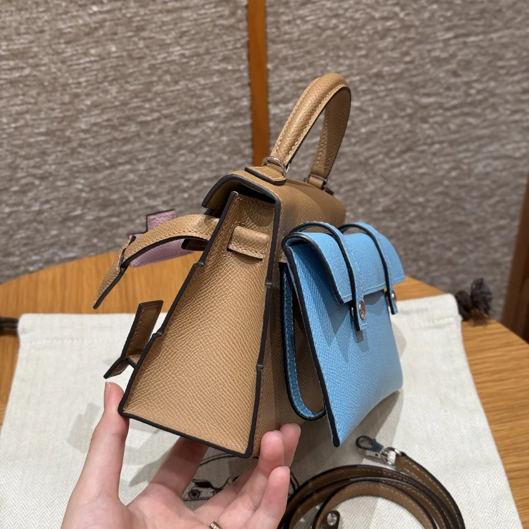 에르메스 켈리돌백 가방 밀크티 실버 하드웨어 상세 이미지 3