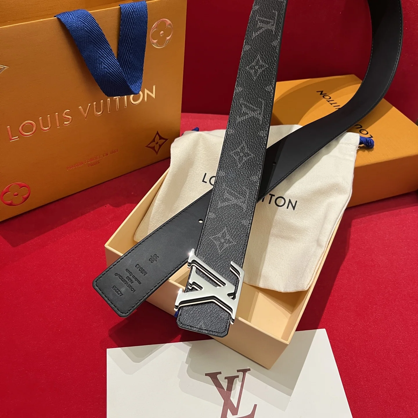 루이비통 LV 옵틱 버클 캔버스 벨트 상세 이미지 4