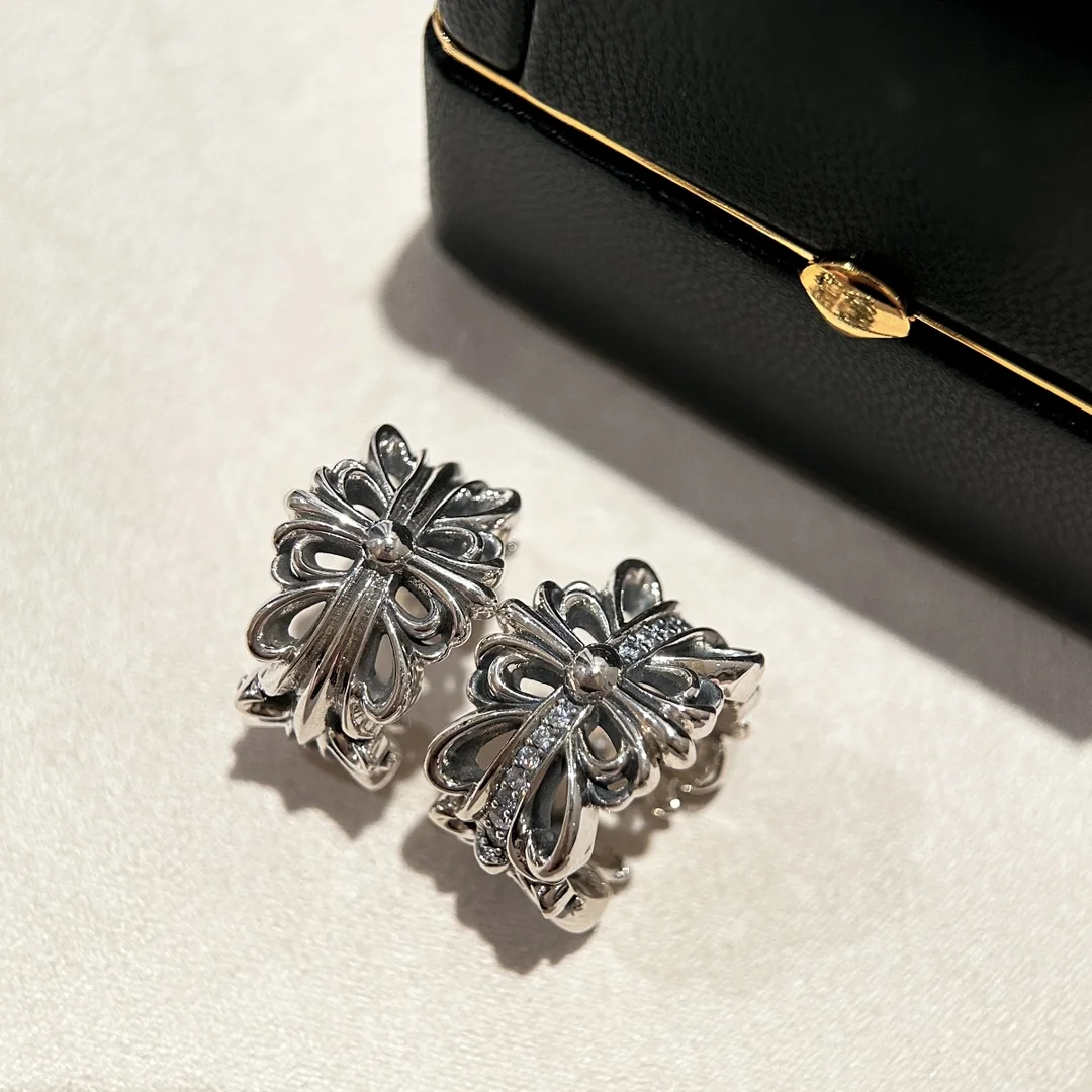 크롬하츠 플로랄 오픈워크 스털링 실버 반지 상세 이미지 9