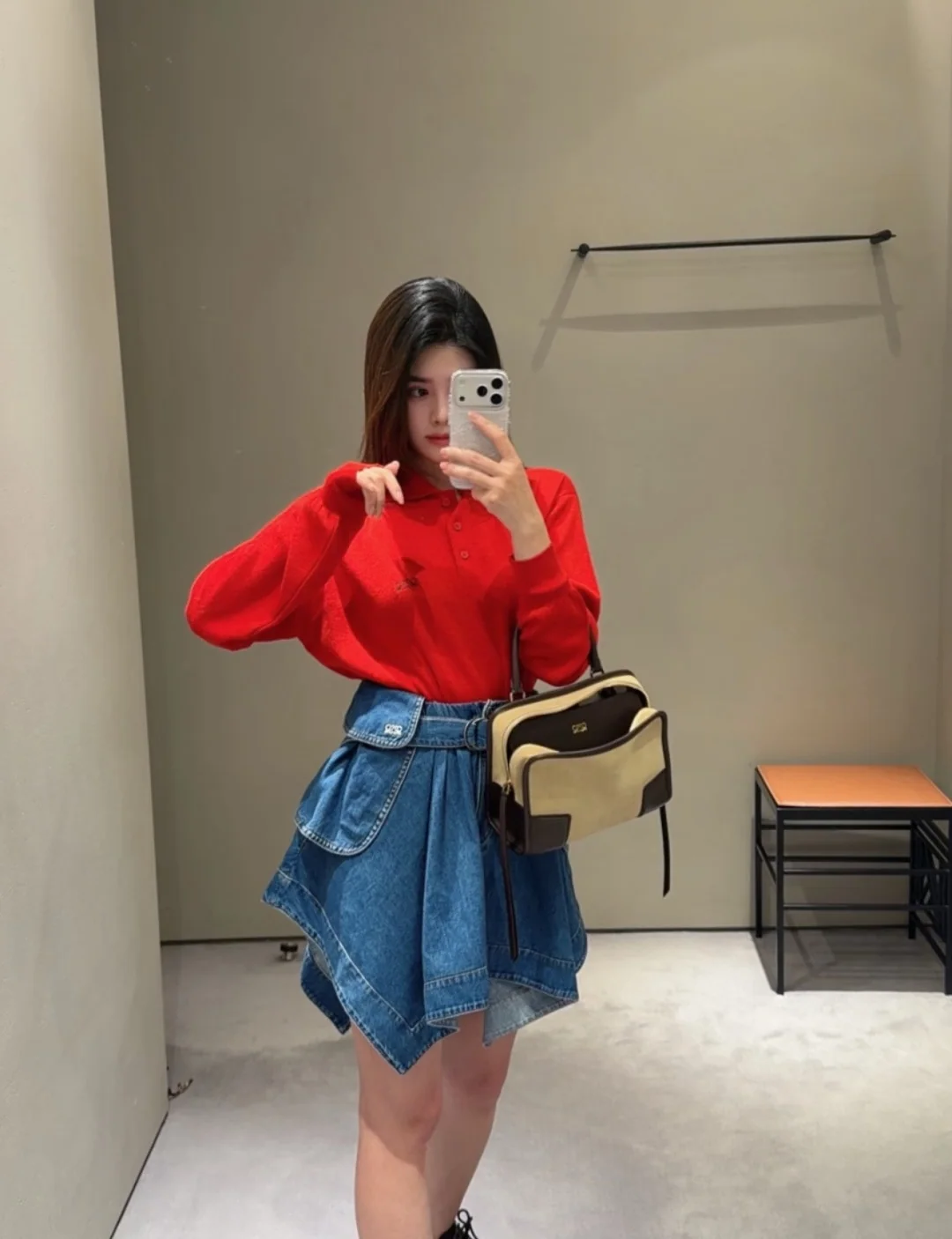 로에베 자수 포켓 데님 스커트 상세 이미지 8