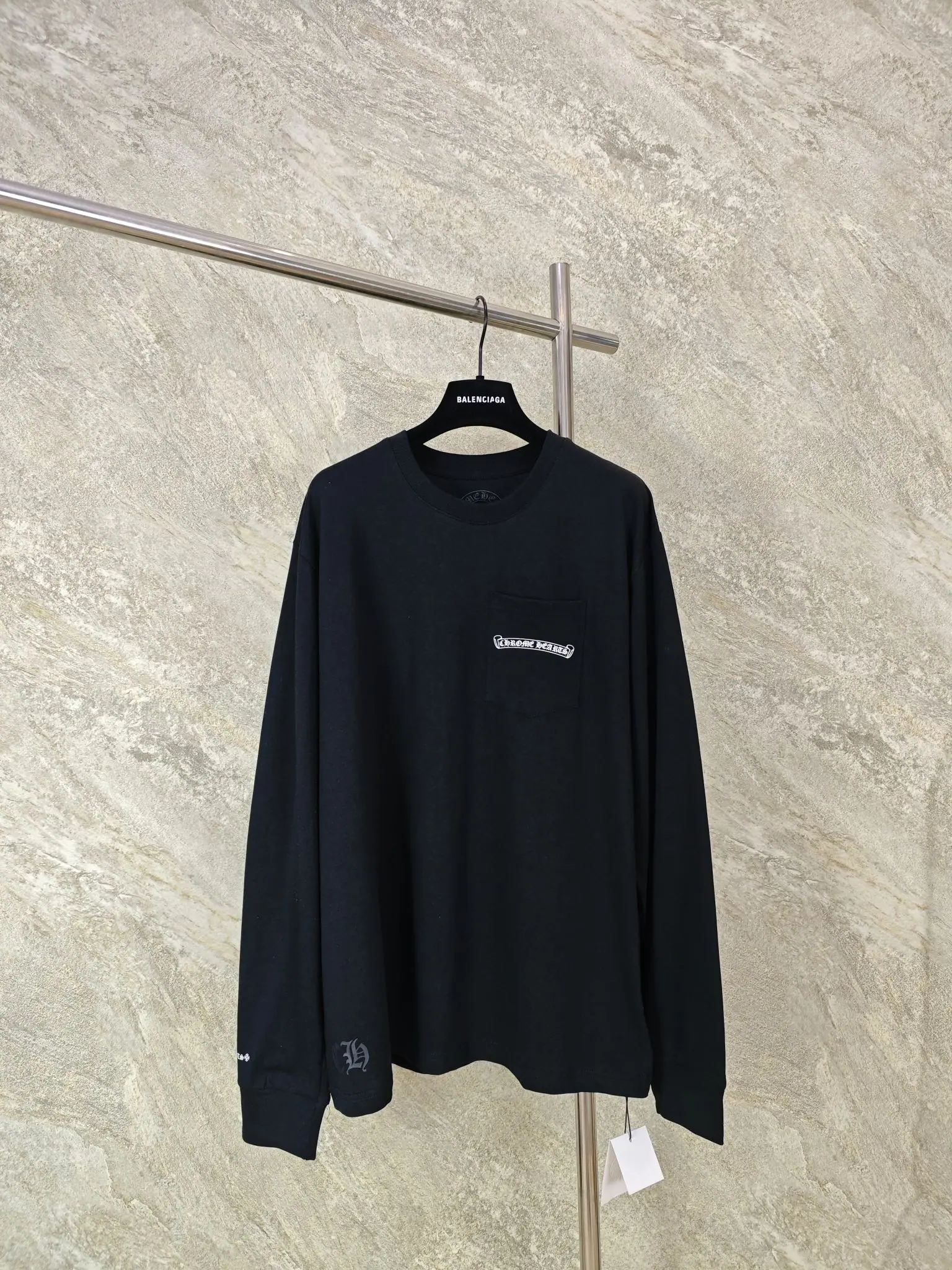 크롬하츠 스노우플레이크 크로스 남성 긴팔 티셔츠 상세 이미지 1