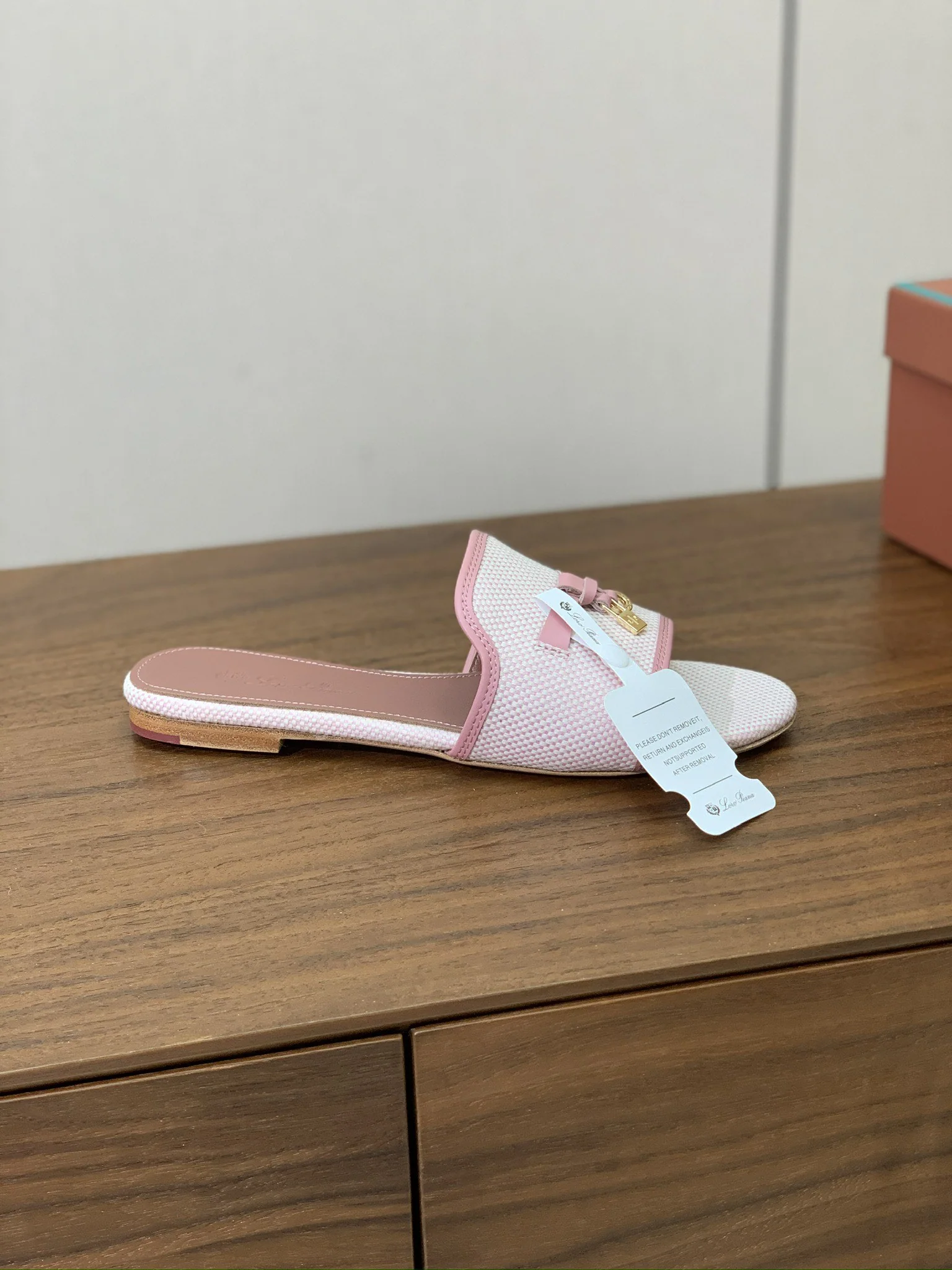 로로피아나 컬러 블록 플랫 샌들 상세 이미지 5