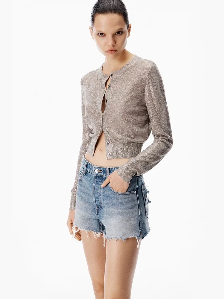 알렉산더왕 데미지 가공 하이웨이스트 데님 반바지 상세 이미지 1