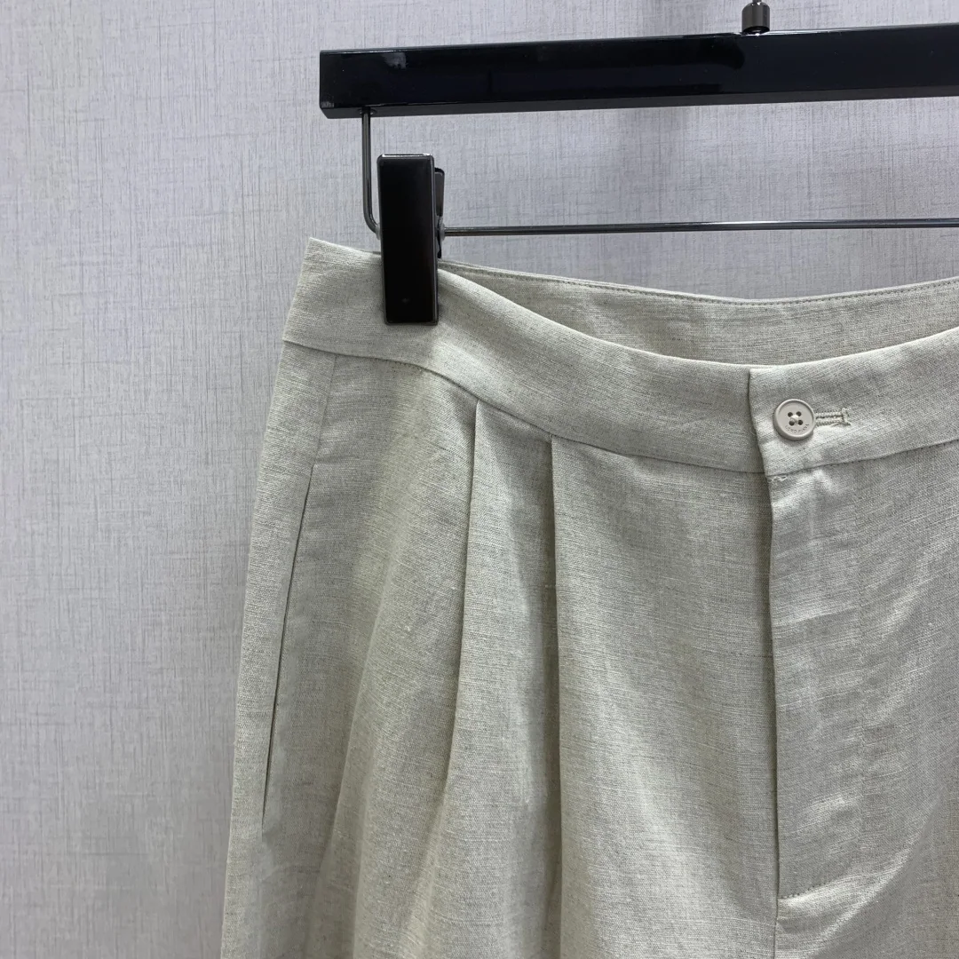 로로피아나 린넨 하이웨스트 와이드 바지 상세 이미지 2