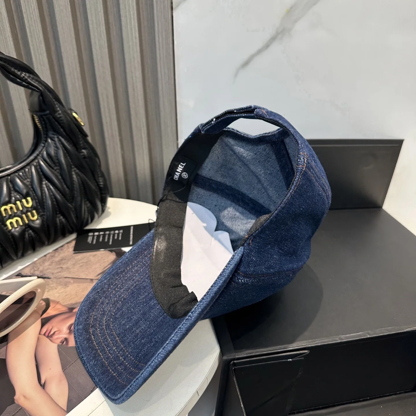 샤넬 데님 블루 레트로 야구모자 상세 이미지 4