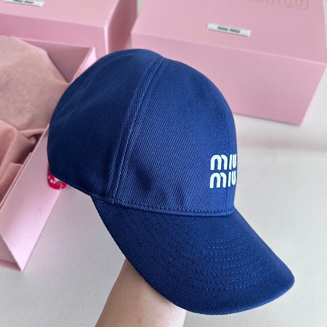 미우미우 자수 로고 드로스트링 베이스볼 모자 상세 이미지 3
