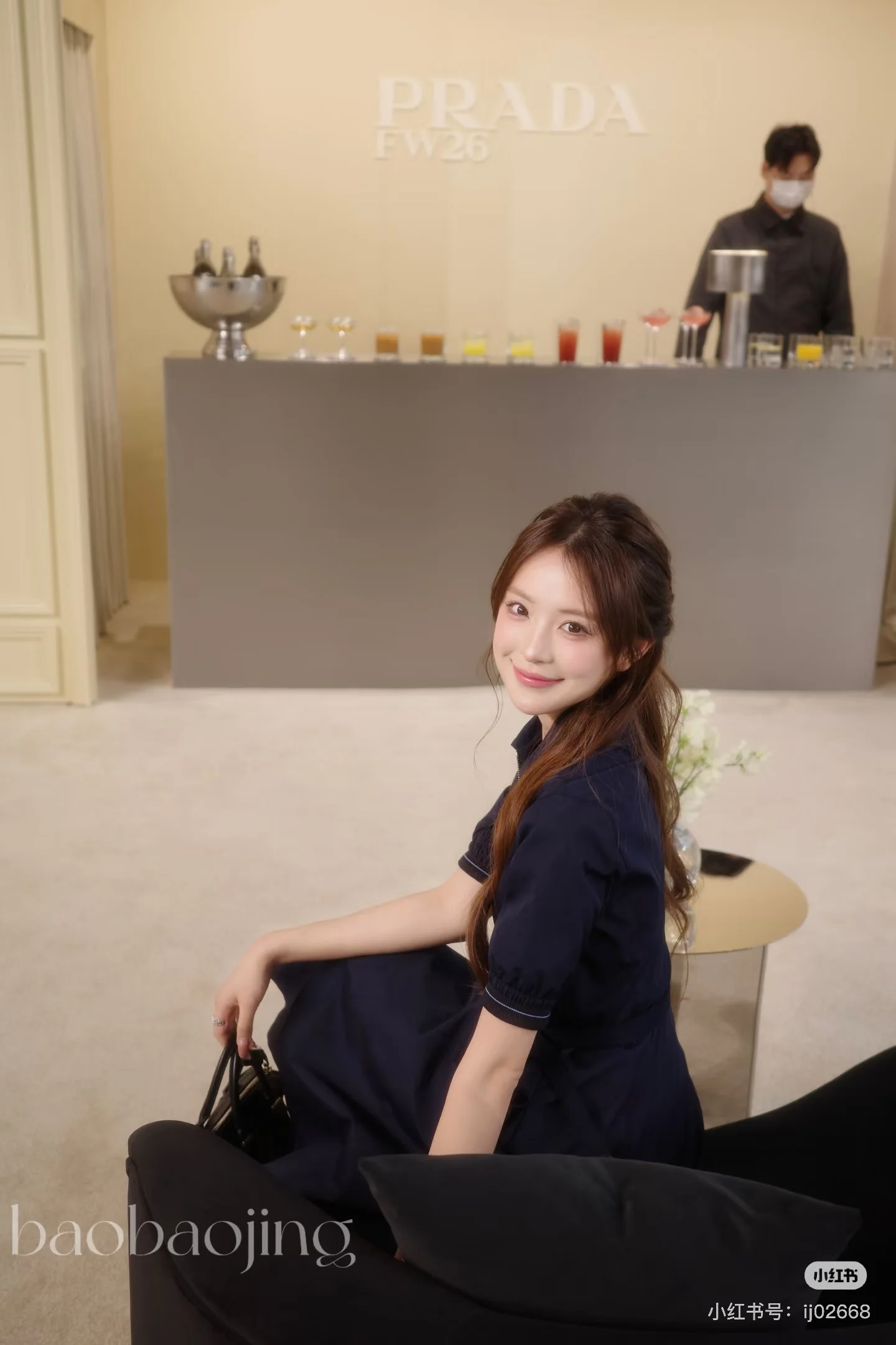 프라다 네이비 코튼 셔츠형 여성 원피스 상세 이미지 7