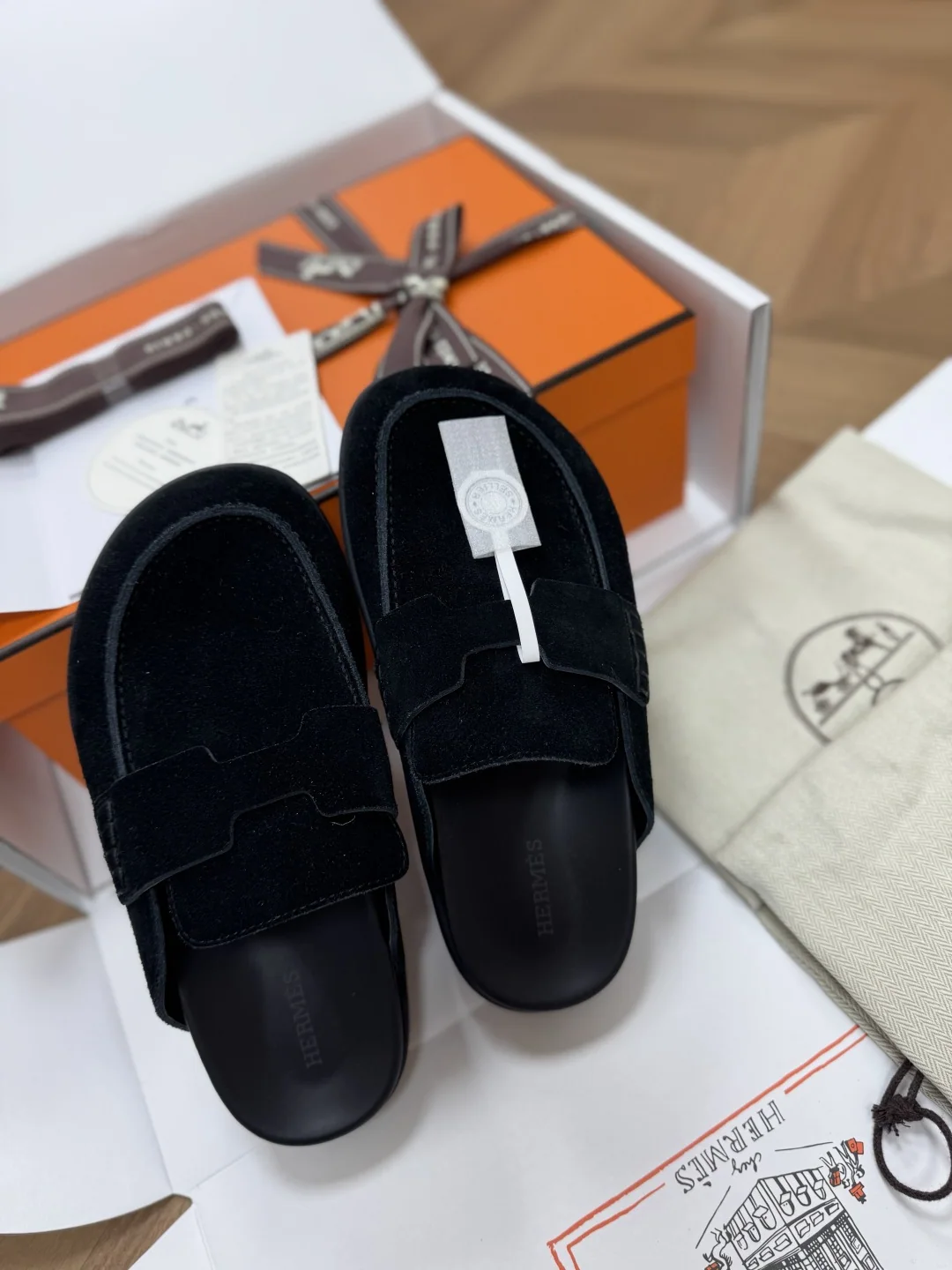 에르메스 고 벡켄 스웨이드 클로즈드 토 슬리퍼 상세 이미지 5