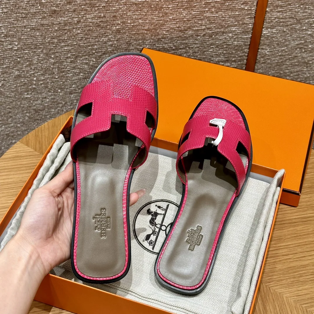 에르메스 오란 샌들 도마뱀가죽 여성 신발 상세 이미지 4