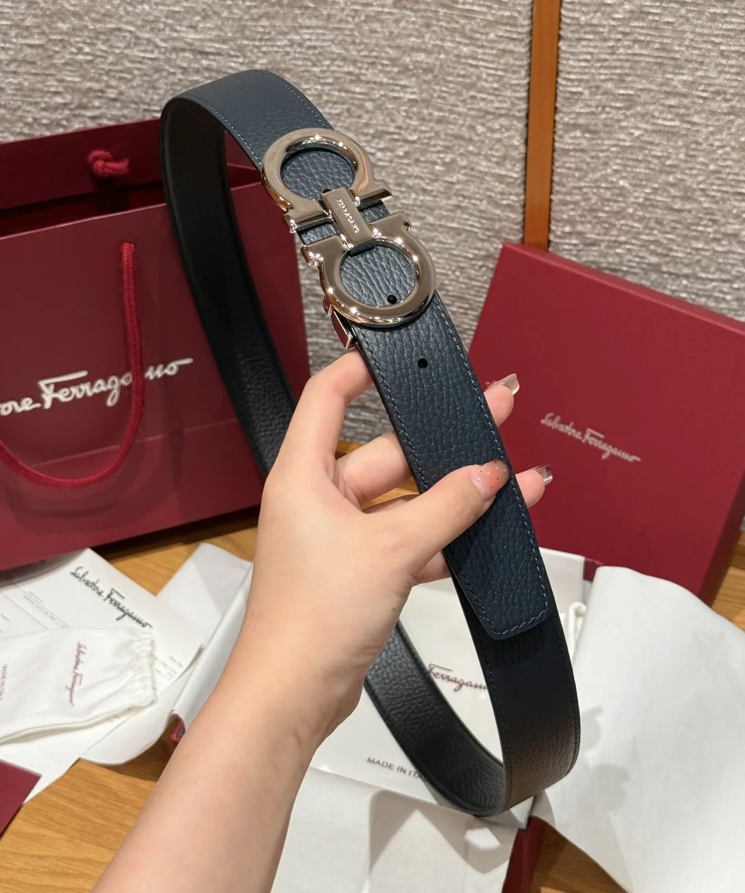 페레가모 간치니 가죽 리버시블 벨트 상세 이미지 4