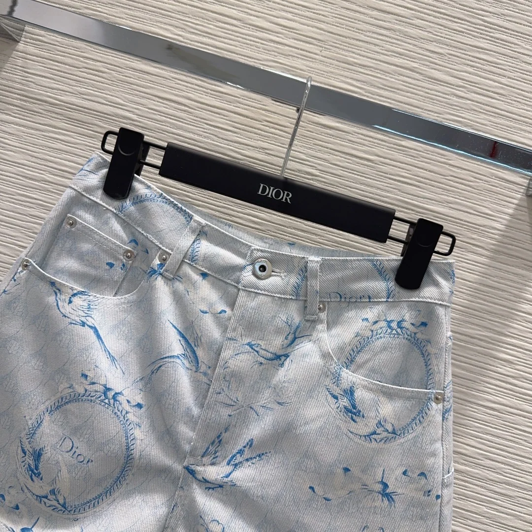 디올 프린트 반바지 여성 바지 상세 이미지 2