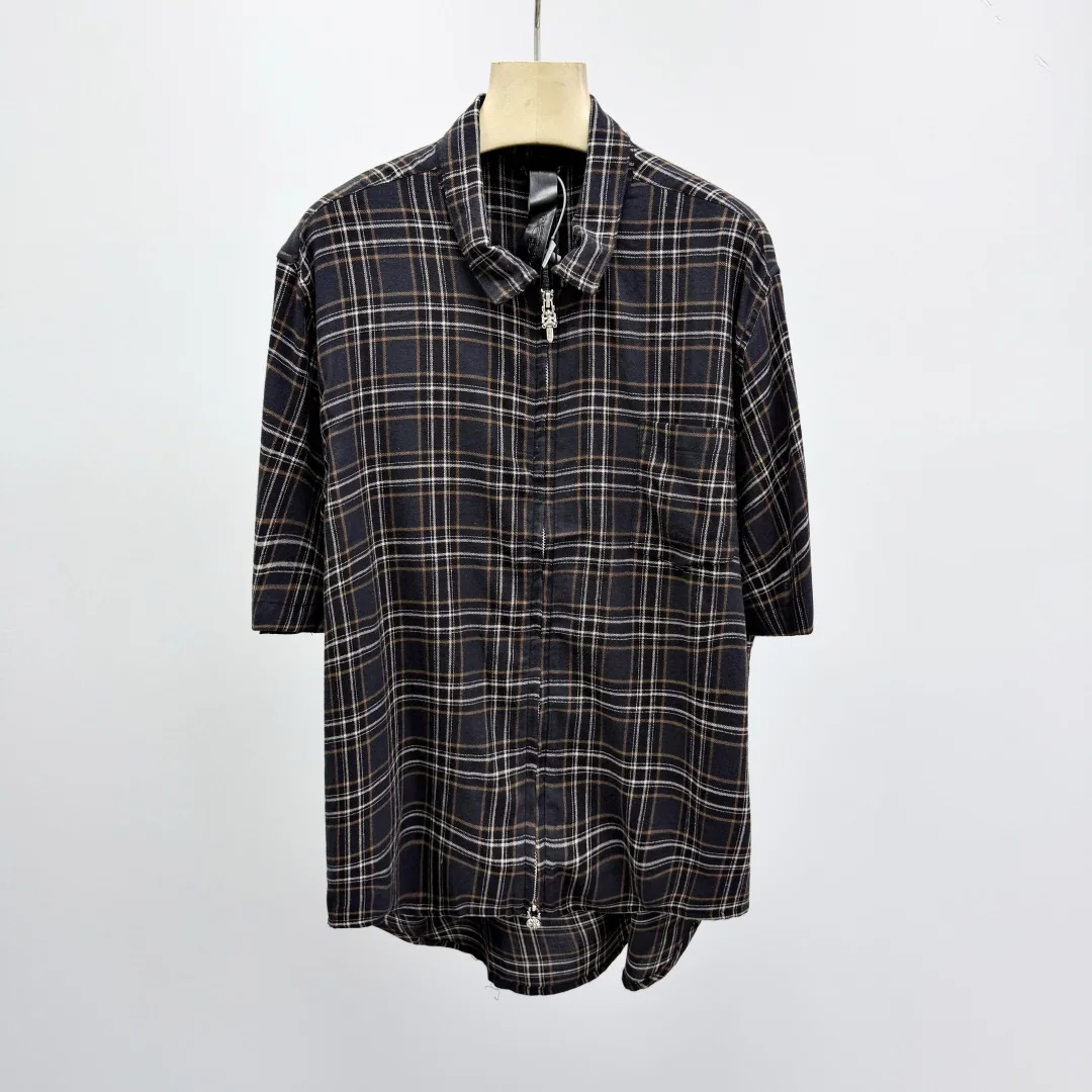 크롬하츠 체크 카라 반팔 폴로셔츠 남녀공용 상세 이미지 1