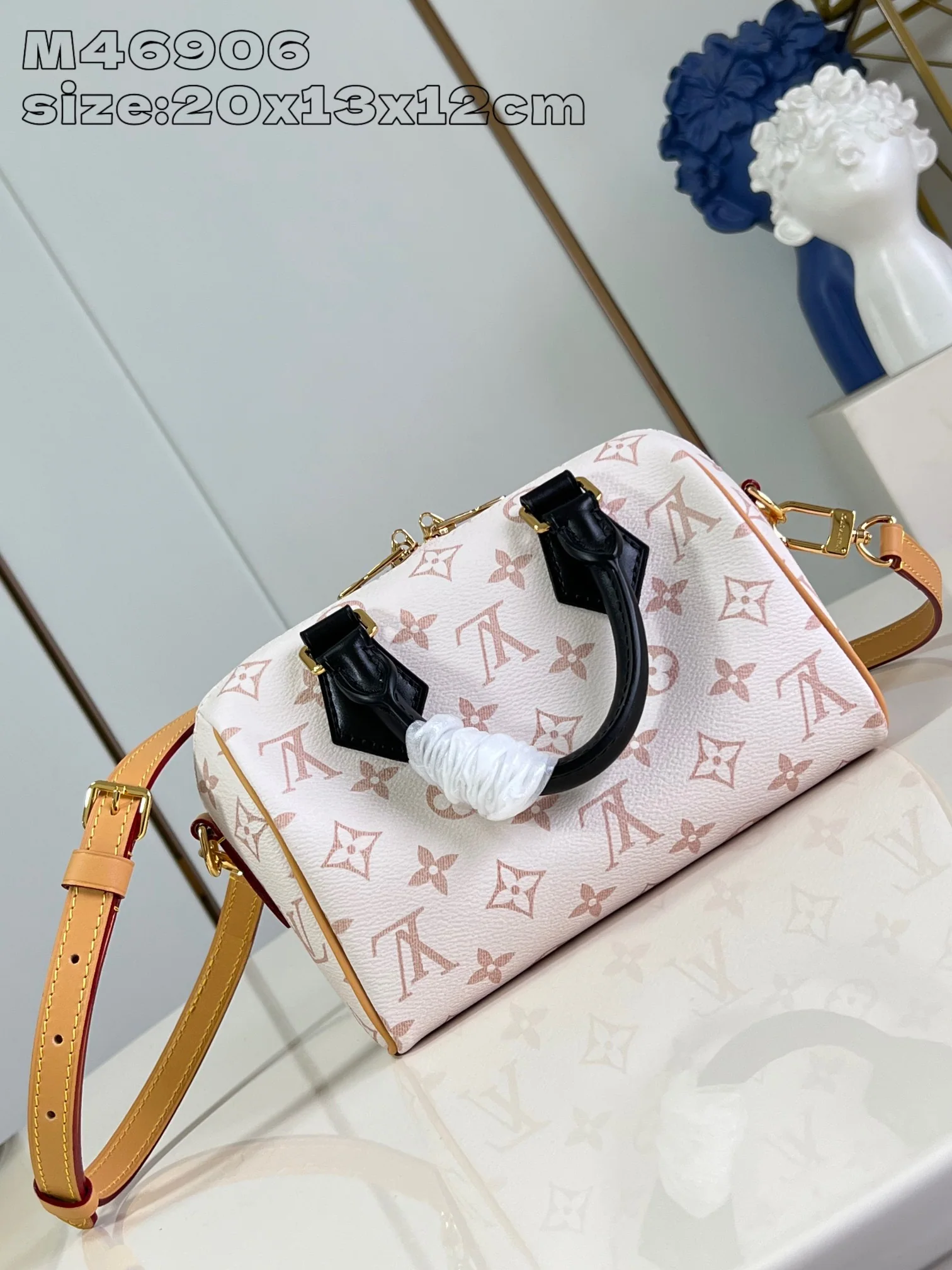 루이비통 M46906 화이트 스피디 핸드백 상세 이미지 4