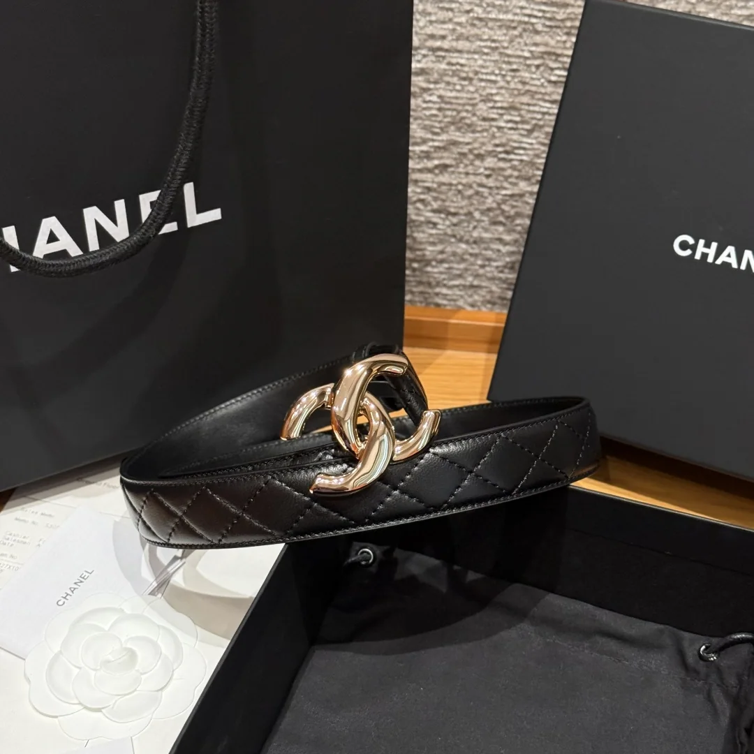 샤넬 램스킨 더블 C 메탈 로고 벨트 상세 이미지 2