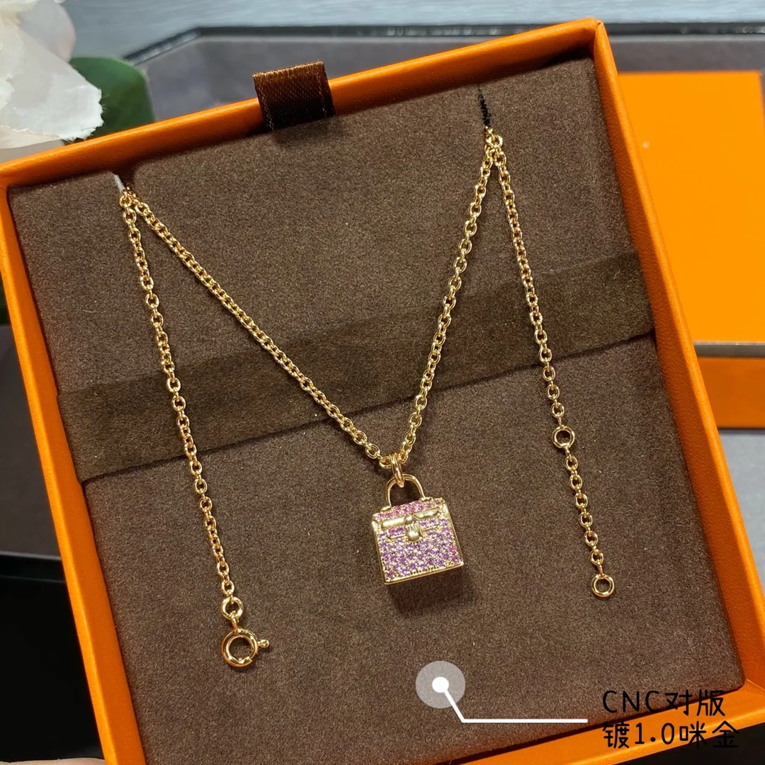에르메스 핑크 다이아몬드 장식 목걸이 상세 이미지 8