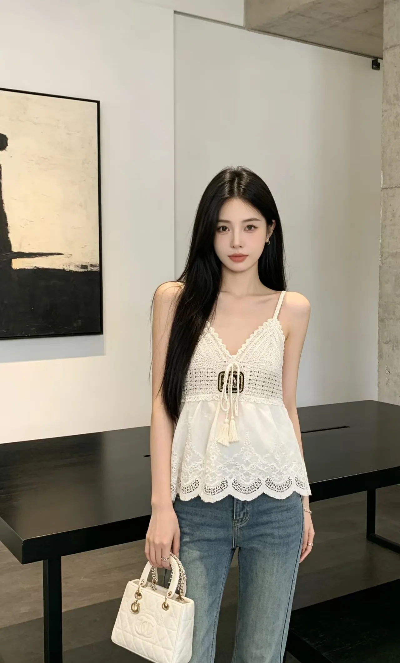 미우미우 시스루 니트 캐미솔 상세 이미지 1