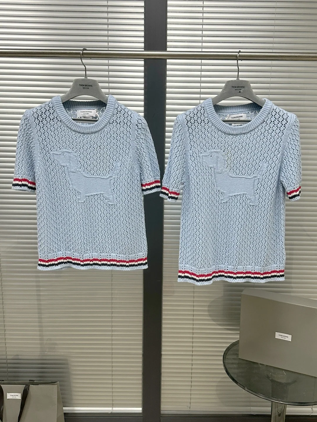 톰브라운 메시 퍼피 크루넥 여성 반팔 티셔츠 상세 이미지 1