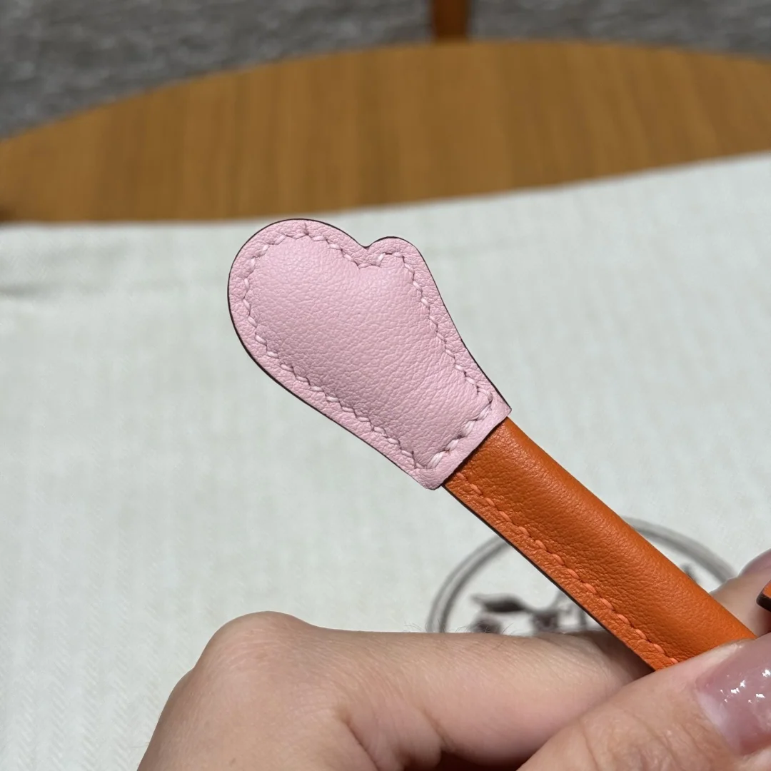 에르메스 켈리 인형 가방 오렌지 핑크 골드 하드웨어 상세 이미지 7