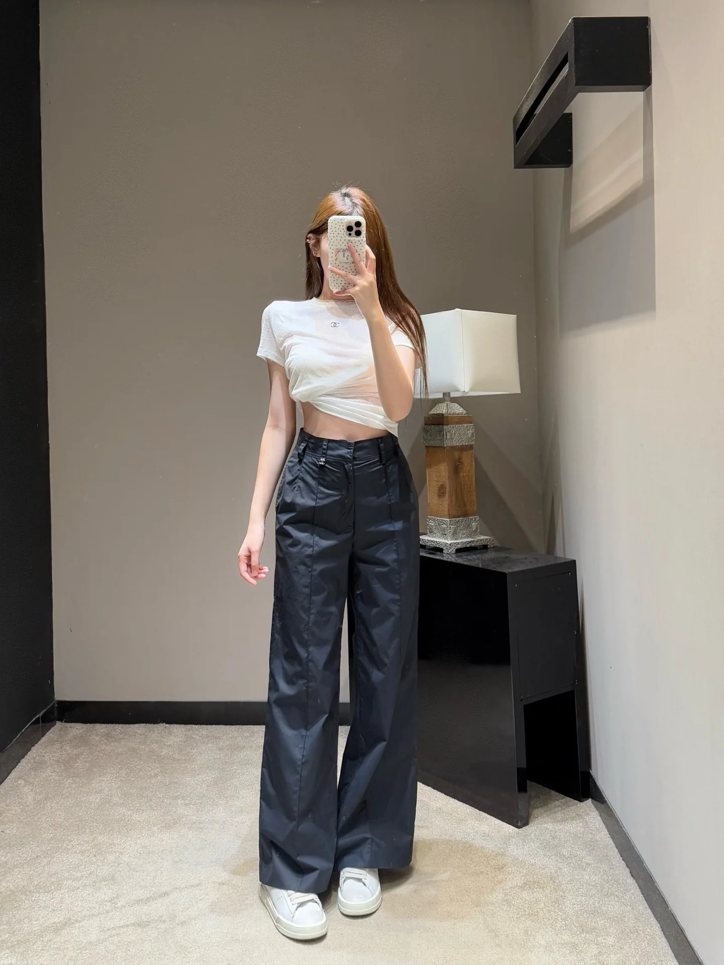샤넬 더블 C 메탈 버클 네이비 여성 바지 상세 이미지 9