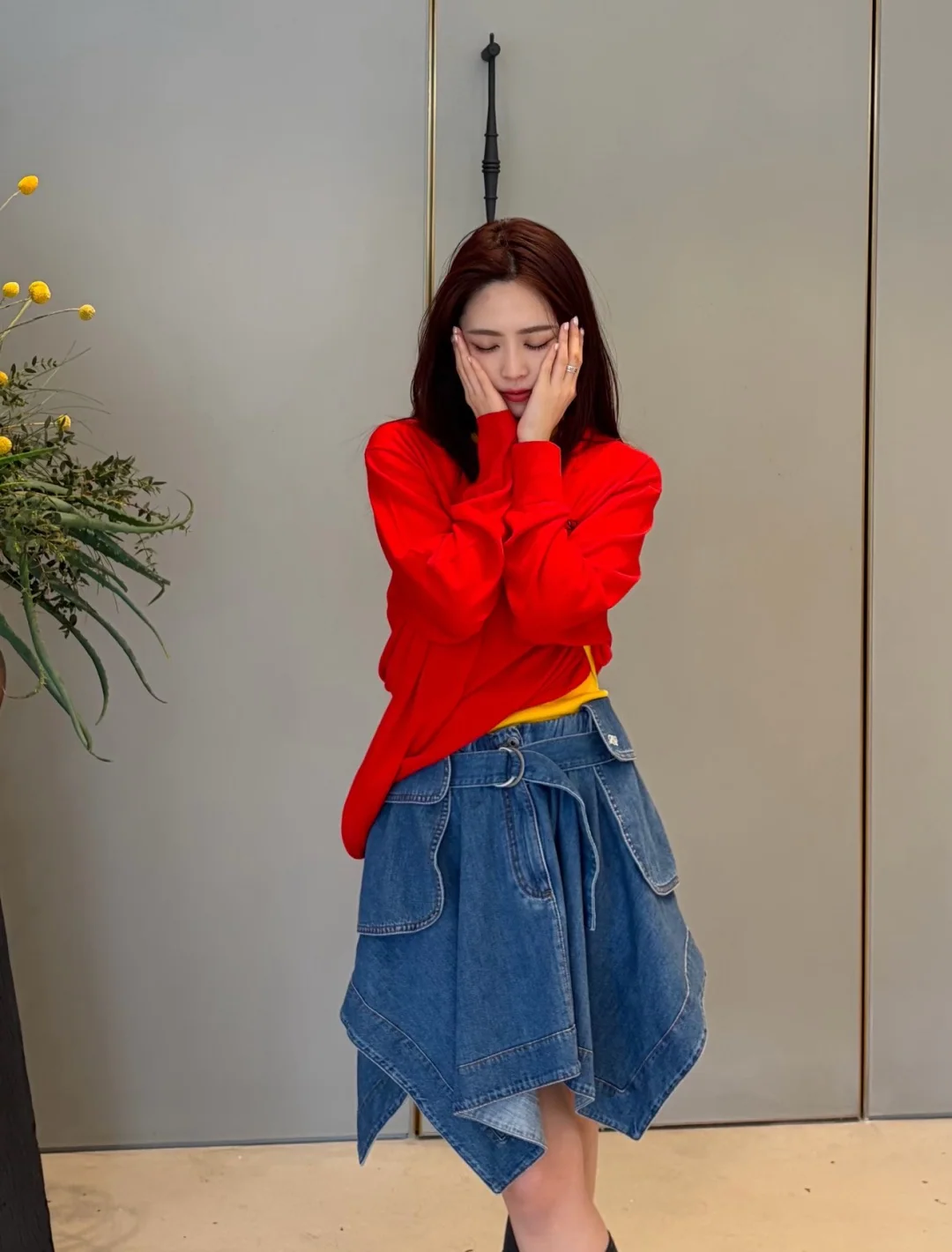 로에베 자수 포켓 데님 스커트 상세 이미지 2