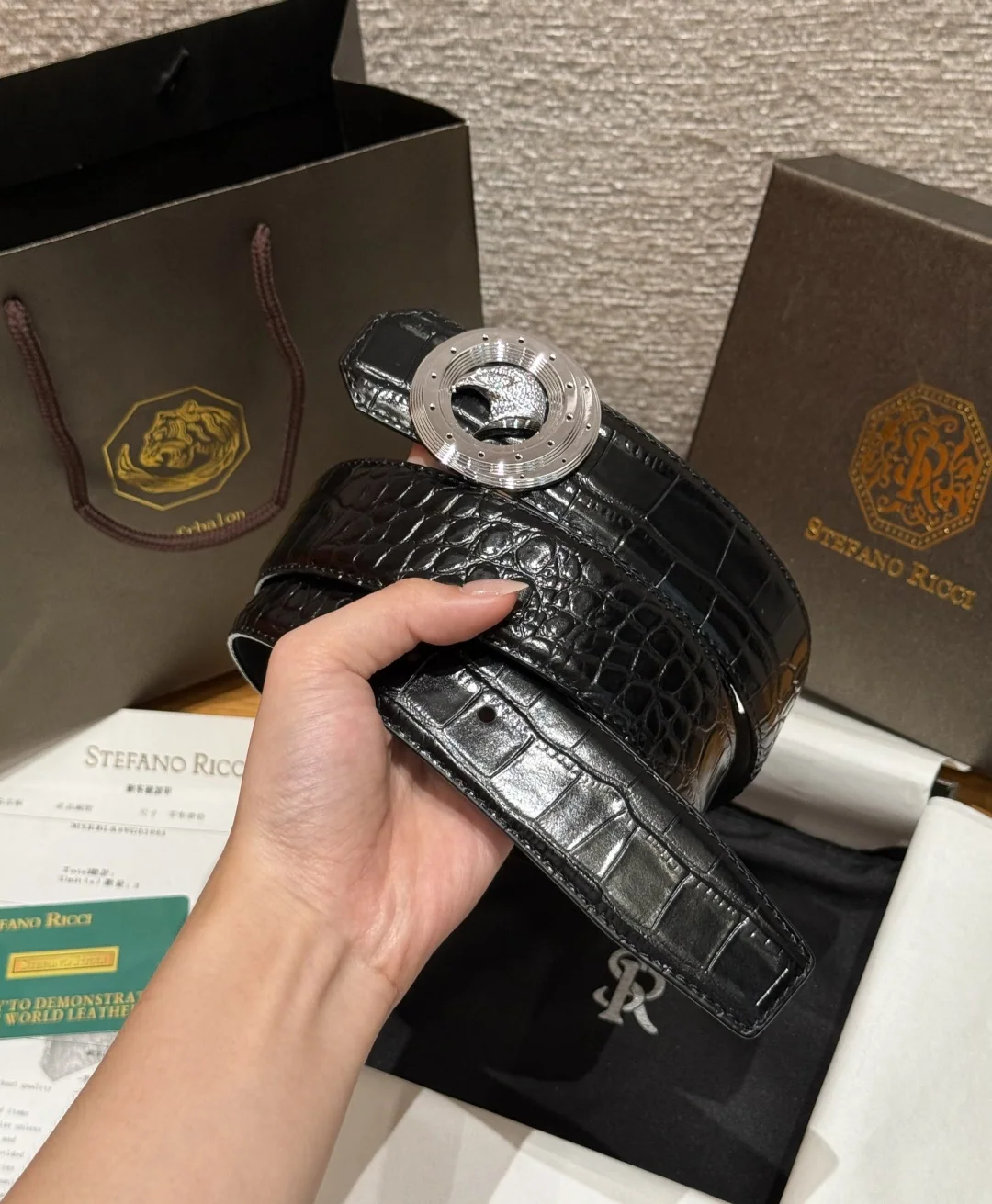 스테파노리치 이글헤드 가죽 벨트 38mm 상세 이미지 3