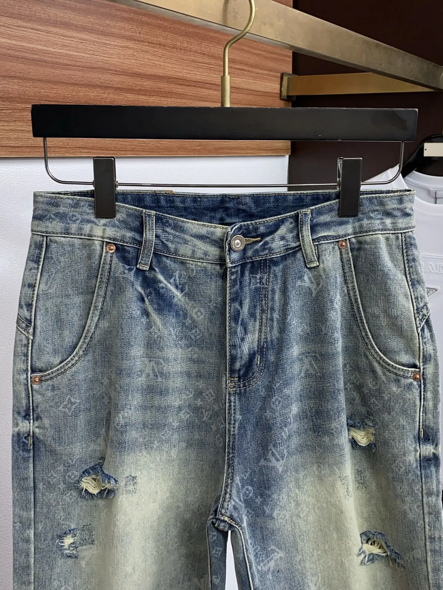 루이비통 데님 남성 반바지 상세 이미지 2