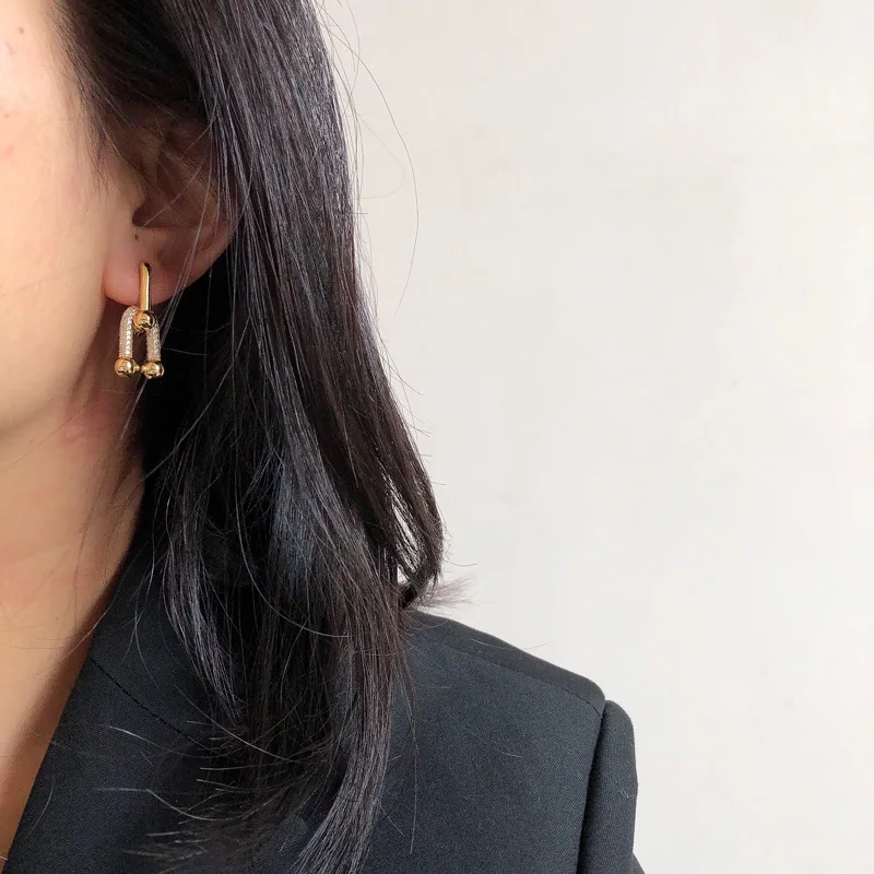 티파니 더블 너클 골드 스터드 귀걸이 상세 이미지 5