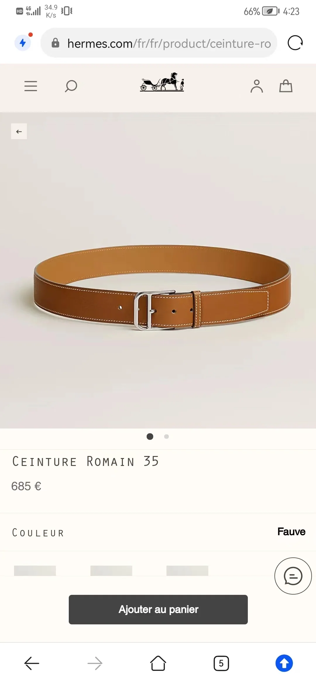 에르메스 벨트 59233 Hermes Belt 상세 이미지 1