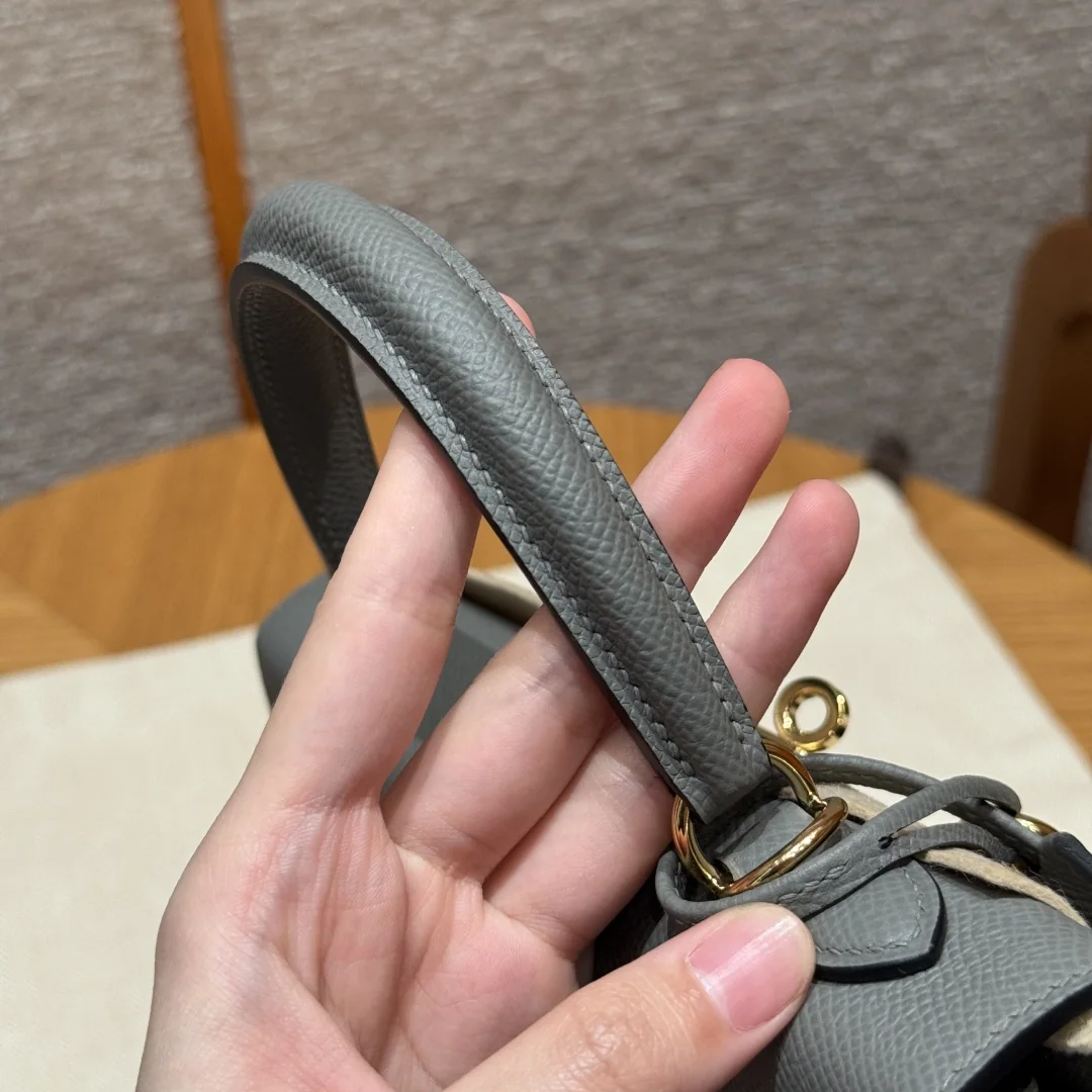 에르메스 켈리 25 클라우드 그레이 금장 가방 상세 이미지 8
